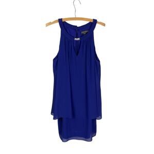 Jessica Howard Royal Blue Halter Chiffon Dress Size 14P